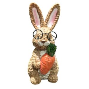 "Anton" lustiger Hase mit grosser Brille und Karotte stehend bei bekos.ch