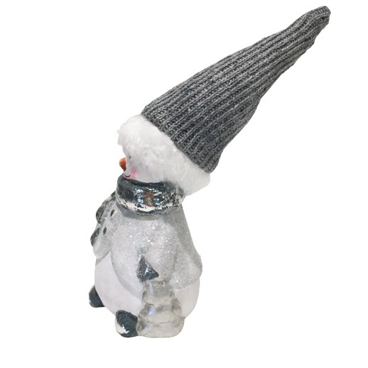 Lustiger Schneemann mit Schal und langer Zipfelmütze bei bekos.ch