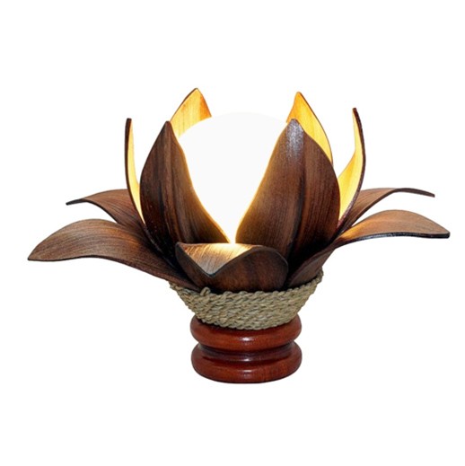 Tischlampe "Blüte" aus Kokospalmblätter bei bekos.ch