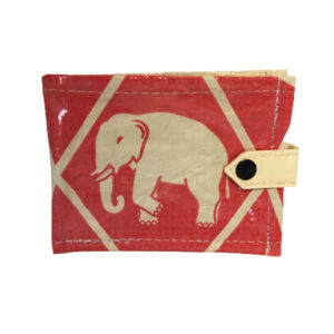 Upcycling - Geldbörse mit Lasche aus recycelten Zementsäcke Elephant
