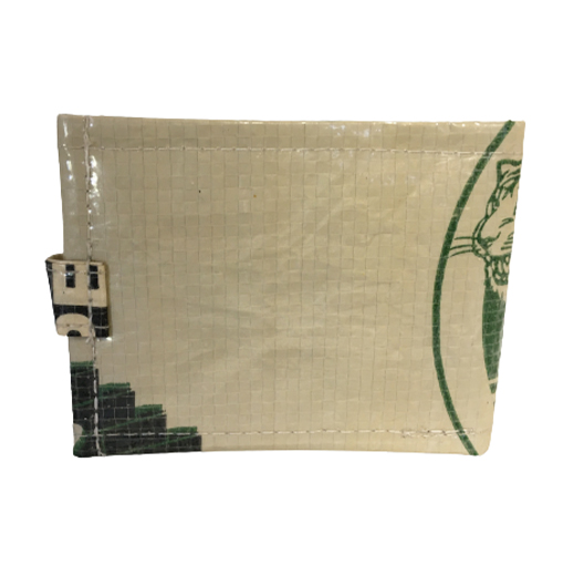 Upcycling - Geldbörse mit Lasche aus recycelten Zementsäcke green Tiger
