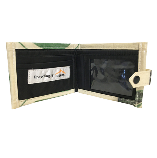Upcycling - Geldbörse mit Lasche aus recycelten Zementsäcke green Tiger