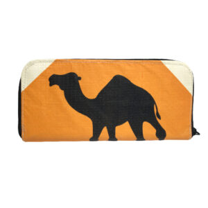 Upcycling - Reissverschluss Geldbörse aus recycelten Zementsäcke Camel