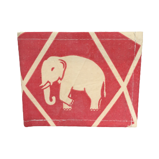 Upcycling - klassische Geldbörse aus recycelten Zementsäcke Elephant