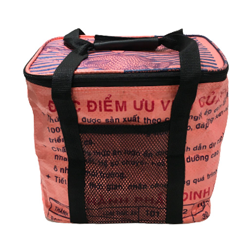 Upcycling - Lunchbag aus recyceltem Reissack orange