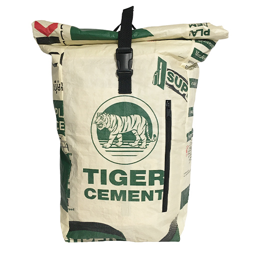 Upcycling - Kurierrucksack aus recycelten Zementsäcke green Tiger