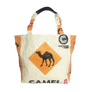 Upcycling - Grosser Shopper aus recycelten Zementsäcke Camel