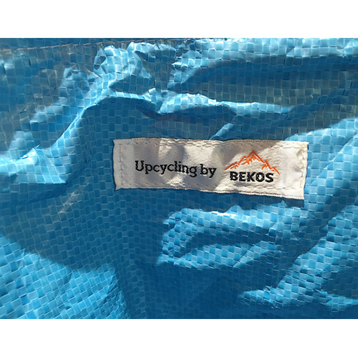Upcycling - grosser Wäschesack / Universaltasche aus recycelten Säcke Patchwork Elephant