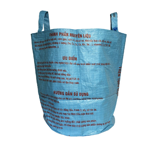 Upcycling - grosser Wäschesack / Universaltasche aus recyceltem Reissack blau