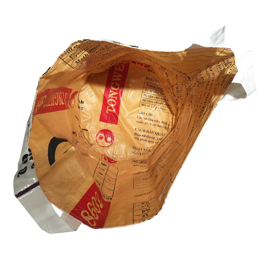 Upcycling - grosser Wäschesack / Universaltasche aus recycelten Reissäcke Löwe
