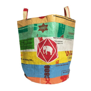 Upcycling - grosser Wäschesack / Universaltasche aus recycelten Säcke Patchwork Elephant