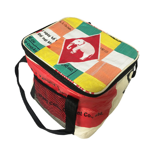 Upcycling - Lunchbag aus recycelten Säcke Patchwork Elephant
