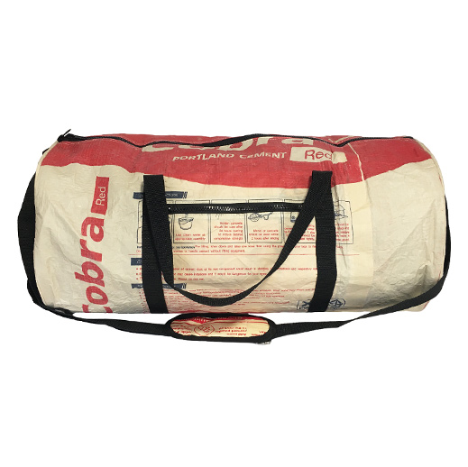 Upcycling - Runde Sporttasche aus recycelten Zementsäcke Cobra XL