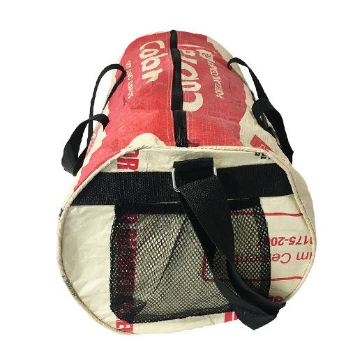 Upcycling - Runde Sporttasche aus recycelten Zementsäcke Cobra XL