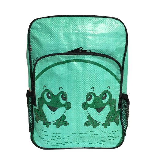 Upcycling - Kinderrucksack aus recycelten Futtersäcke Frosch S