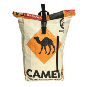 Upcycling - Kurierrucksack aus recycelten Zementsäcke Camel