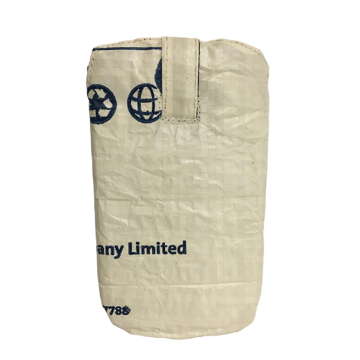 Upcycling - Handy - Hülle mit Zuglasche aus recycelten Zementsäcke Adler