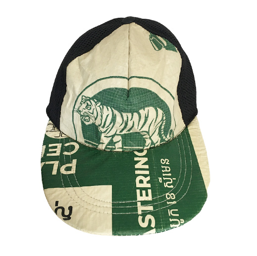Upcycling - Basecap aus recycelten Zementsäcke green Tiger