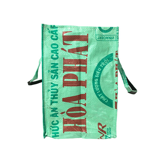 Upcycling - Handliche Tasche aus recycelten Fischfuttersäcke leuchtgrün