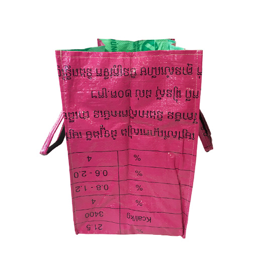 Upcycling - Handliche Tasche aus recycelten Reissäcke pink