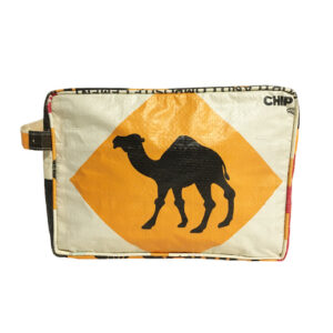 Upcycling - Kosmetiktasche aus recycelten Zementsäcke Camel