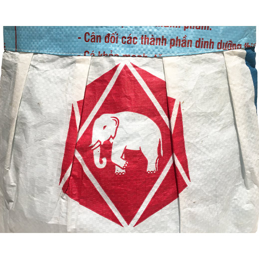 Upcycling - Tote Bag / Schultertasche aus recycelten Zementsäcke Elephant