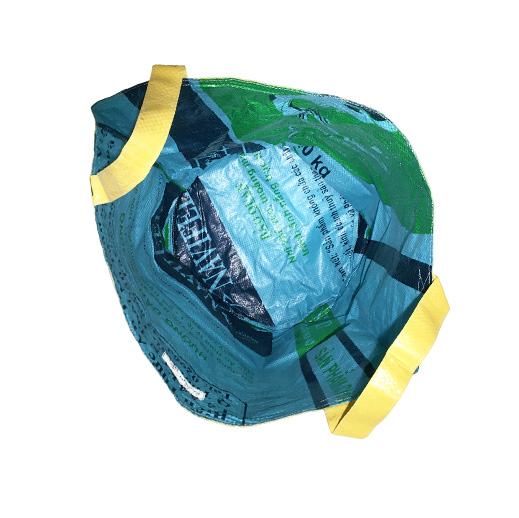 Upcycling - grosser Wäschesack / Universaltasche aus recycelten Futtersäcke Frosch gelb
