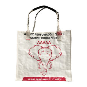 Upcycling - Handliche Tasche aus recycelten Reissäcke Elephant