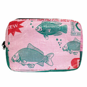 Upcycling - Laptoptasche 11" aus recycelten Fischfuttersäcke light pink