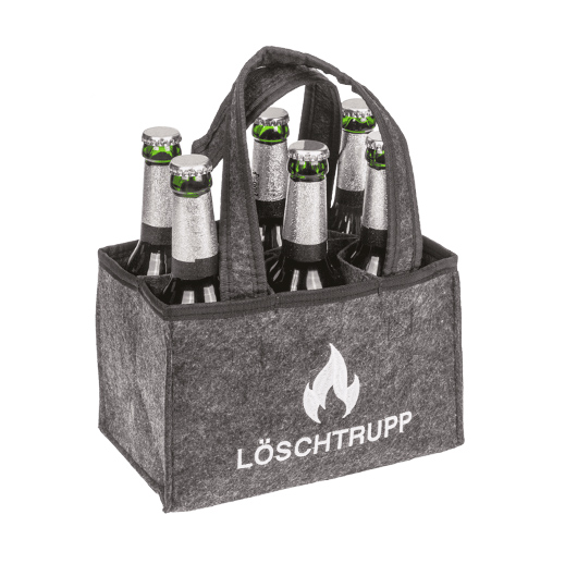 Löschtrupp - die graue Flaschenträgertasche aus Filz
