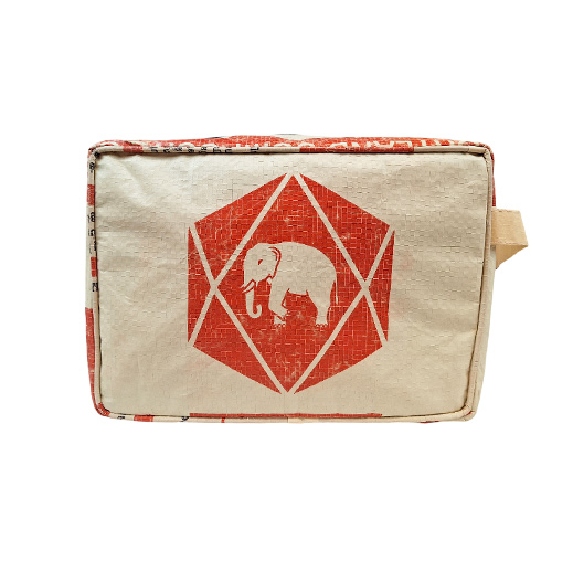 Upcycling - Kosmetiktasche aus recycelten Zementsäcke Elephant creme