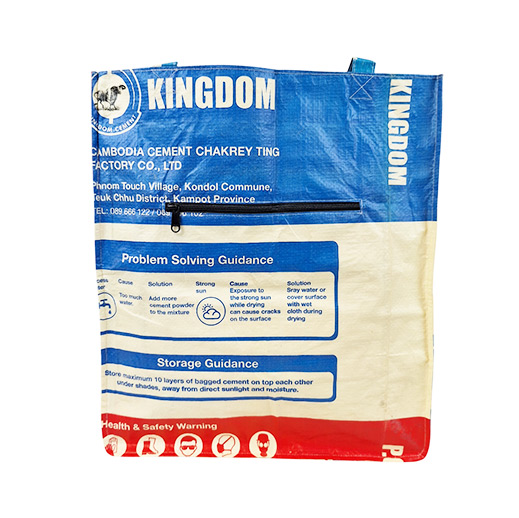 Upcycling - Grosser Shopper aus recyceltem Zementsack Büffel