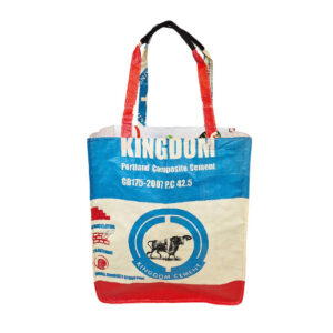Upcycling - Grosser Shopper aus recyceltem Zementsack Büffel