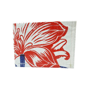 Upcycling - kompakte Geldbörse aus recycelten Reissäcke Blume