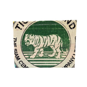 Upcycling - kompakte Geldbörse aus recycelten Säcke Patchwork Tiger