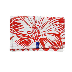 Upcycling - praktische Geldbörse aus recycelten Reissäcke Blume