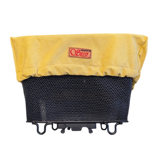 Velokorbabdeckung aus Softshell – upgecycelt & vielseitig - Senfgelb