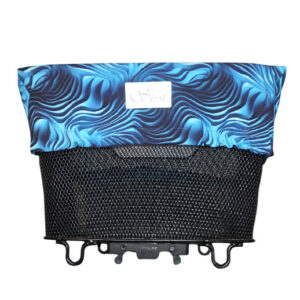 Velokorbabdeckung aus Softshell – upgecycelt & vielseitig - Wellen blau