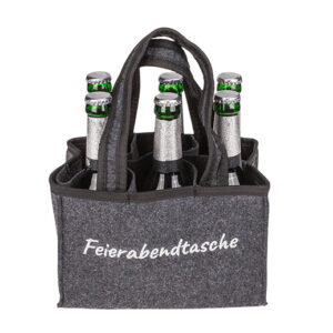 Feierabendtasche - die graue Flaschenträgertasche aus Filz