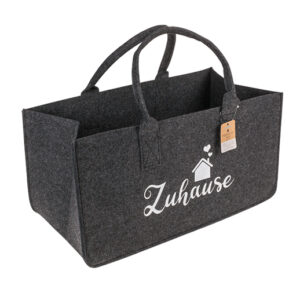 Filz-Tragetasche „Zuhause“ – robust, stilvoll & vielseitig dunkelgrau