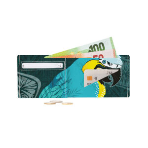Pappwallet – ultraleichtes Portemonnaie aus Tyvek BLUE MACAW