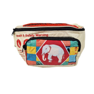 Upcycling - Bauchtasche aus recycelten Säcke Patchwork Elephant