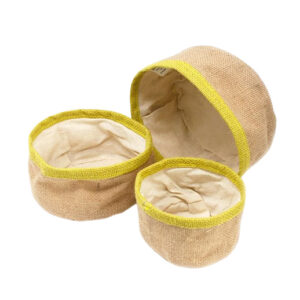 3er-Set Körbe aus Naturjute - gelb