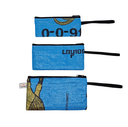 Upcycling - Etui 3er-Set aus recycelten Futtersäcke Geisbock