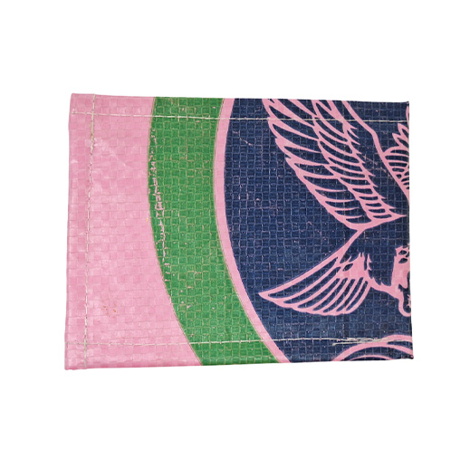 Upcycling - kompakte Geldbörse aus recycelten Futtersäcke Adler pink