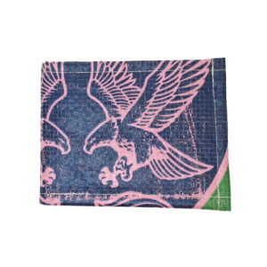 Upcycling - kompakte Geldbörse aus recycelten Futtersäcke Adler pink