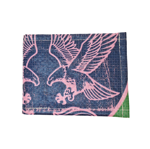 Upcycling - kompakte Geldbörse aus recycelten Futtersäcke Adler pink