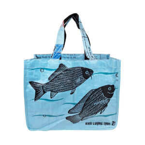 Upcycling - Tasche Sigi aus recycelten Fischfuttersäcke blau