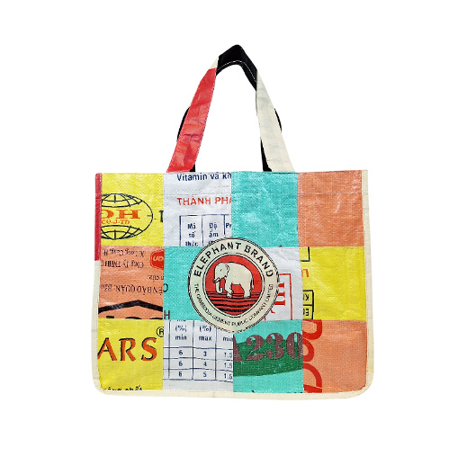 Upcycling - Tasche Sigi aus recycelten Säcke Patchwork Elephant