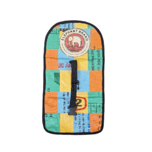 Upcycling - Waschtasche zum Aufhängen aus recyceltem Säcke Patchwork Elephant